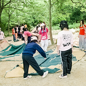 テント宿泊の様子